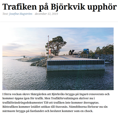 Klipp, Tidningen Skärgården 2019-12-12